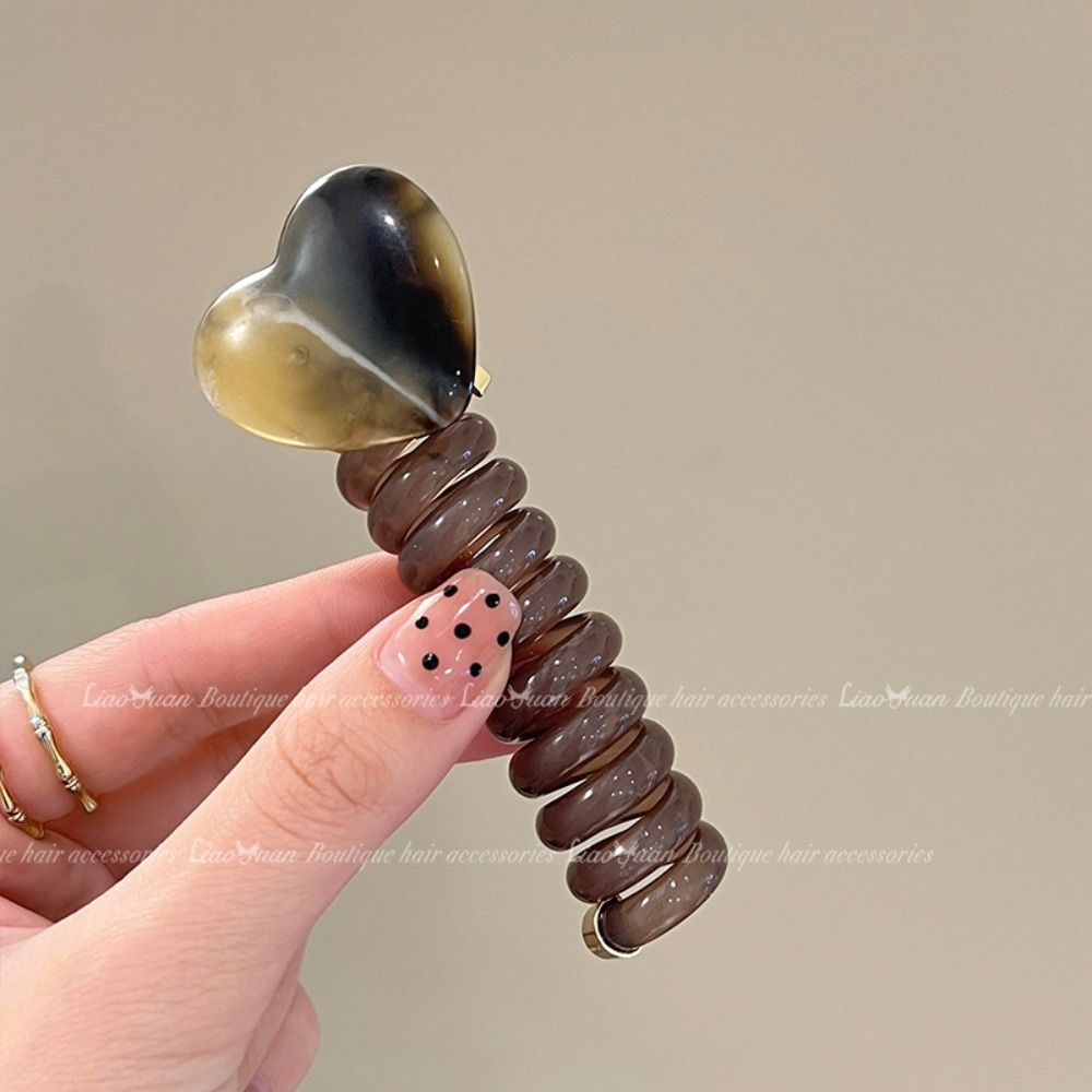 

Пластиковые телефонные резинки для волос, держатели для хвостиков из смолы Love, милые пучки волос для девочек и женщин C