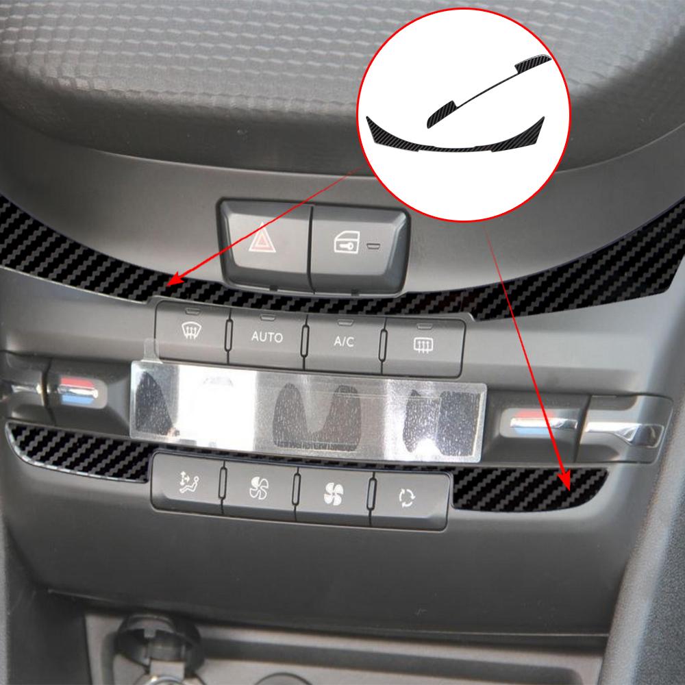 2Pcs/Set AC Knob Control Panel Cover Trim Sticker for Peugeot 2008 208 2014-2018 Interior Sequins Sticker Accessories
