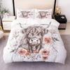 Highland Cattle Duvet Covet Set 3D Print Bedding Set Twin Queen Double Size Duvet Cover Set Pillowcase No Sheet Festival Decor