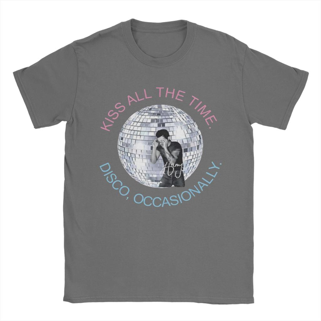 Harry Styles Kiss All The Time Disco Occasionally Mens T Shirt Tee Shirt Short Sleeve Crewneck TShirts 100 Cotton Clothes