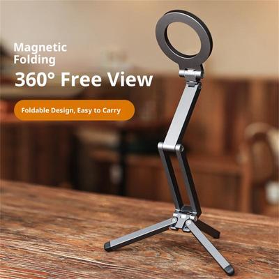 E08 Desktop Phone Stand Magnetic Lazy Holder Foldable Multi-Function Strong Magnetic Attachment for Live Streaming