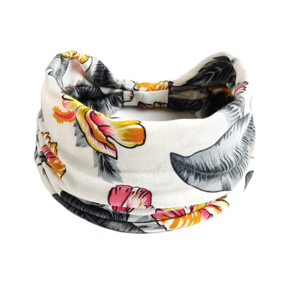 Bohemian Headbands for Women Cashew Flower Head Band Yoga Sports Hairband Elastic Cotton Wide Bandanas Headwear Hair Accessories