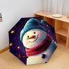 1 Stück Automatischer Faltregenschirm - Schneemann Winter Nacht Muster, Tragbares & Faltbares Design mit 8 Speichen, Weihnachts-Geburtstagsgeschenke