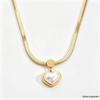 Stylish Pearl Heart Titanium Steel Necklace for Women, Colorfast, Cool Clavicle Chain
