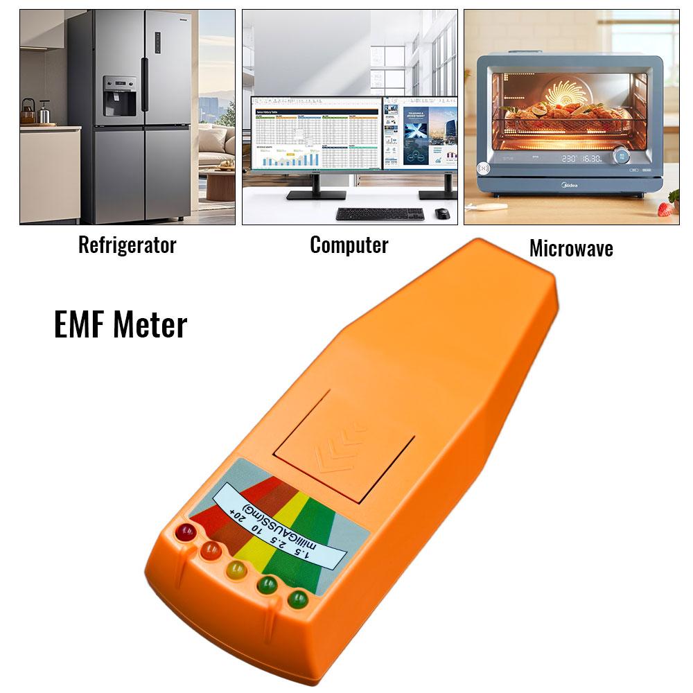 Color LED Display, 0-20 milliGauss Range, EMF Meter - Portable High and Low Magnetic Field Detector, Non-rechargeable 9V Battery
