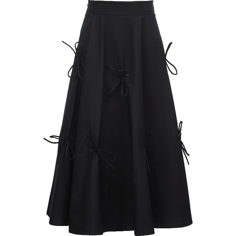 ONLY Women s Bowknot A-Line Midi Skirt L