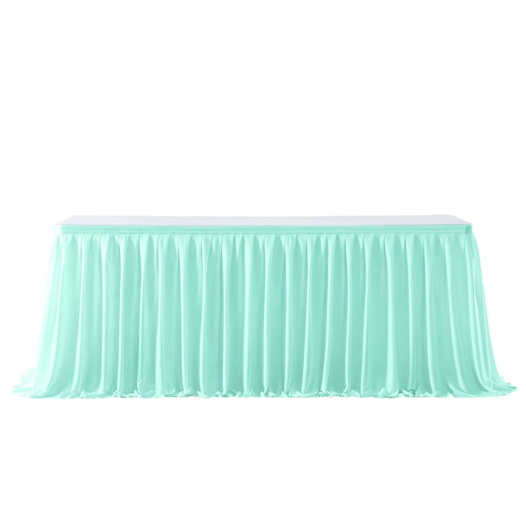Table Skirt Thickened Anti-wrinkle Polyester Fiber Polyester Cloth Wrinkled Table Skirt Birthday Party Decoration Dessert Table