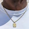 18K Gold Stainless Steel 26 Letter Pendant Necklace with Twisted Chain - Hip Hop Style
