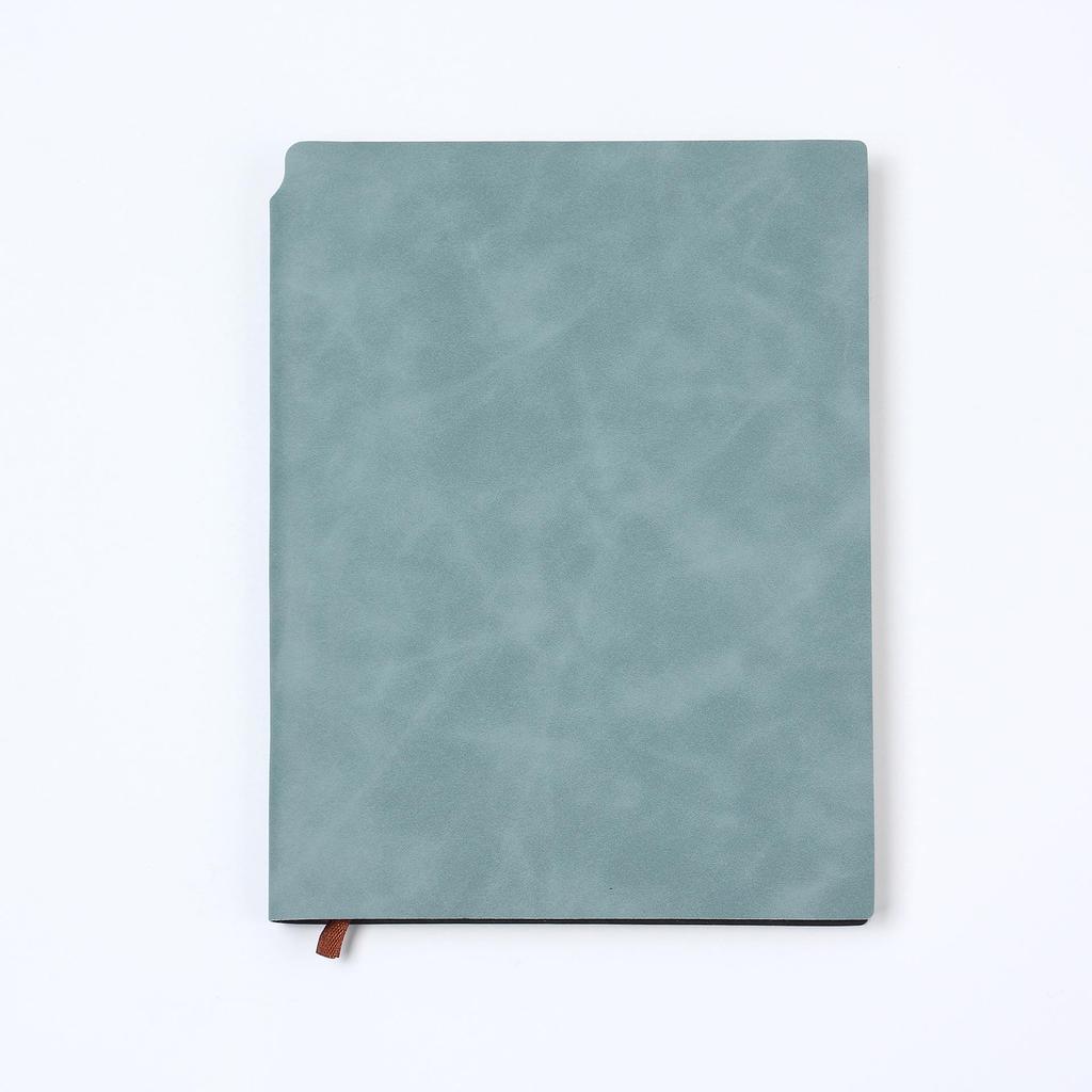 A5 Suede Sheepskin Notebook with Custom Gold & Silver Logo Hot Stamping for Business Meetings