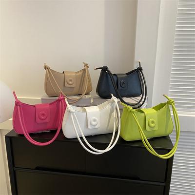 Fashion Small Bag 2025 Summer New Popular Casual Shoulder Bag Simple Solid Color Underarm Bag Casual Small Square Bag