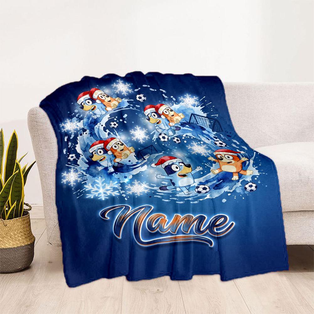 Penguin Christmas Wreath Customize Text Blanket Lightweight Customizable Blanket Soft Warm Cozy Suitable for Living Room Bed Sofa Bedding