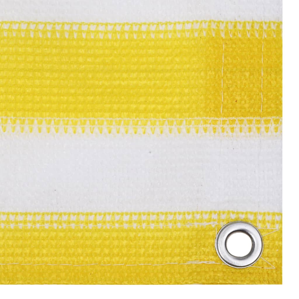 Balcony Privacy Screen Yellow and White 120 x 500 cm HDPE