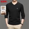 Hengyuanxiang Men's 100% Pure Wool V-Neck Pullover Sweater