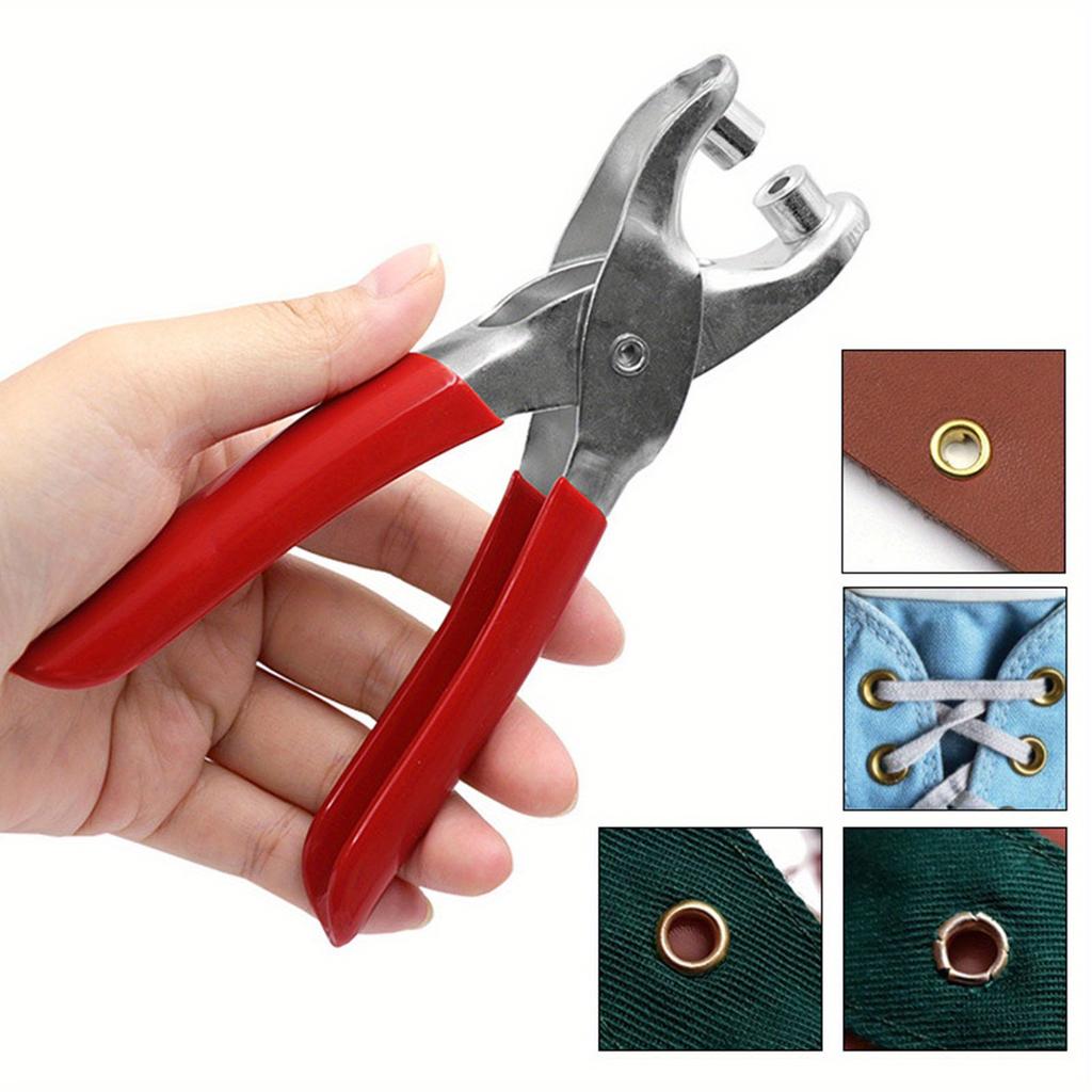 1 Satz 1/4 Zoll Ösenzange Set, Ösenlochzange Kit mit 100 Metallösen, Ösenwerkzeug-Set für Lederstoff