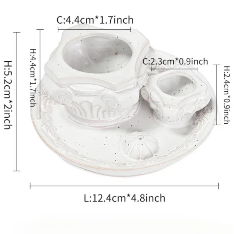 1pc,Handmade Ceramic Incense Stick Burner Roman Column Candle Holder, Palo Santo Tray and Sage Bundle Burner (Without Incense)