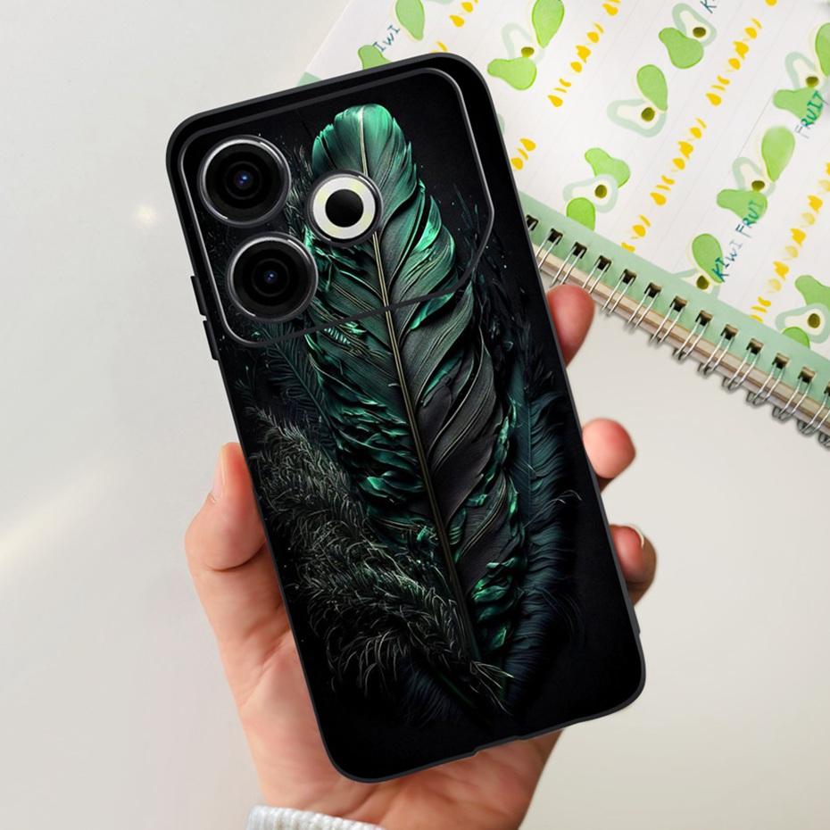2024 Fashion Case For Tecno Pova 6 Neo Black Silicone Soft TPU Back Cover For Tecno Pova 6Neo 4G Phone Cases