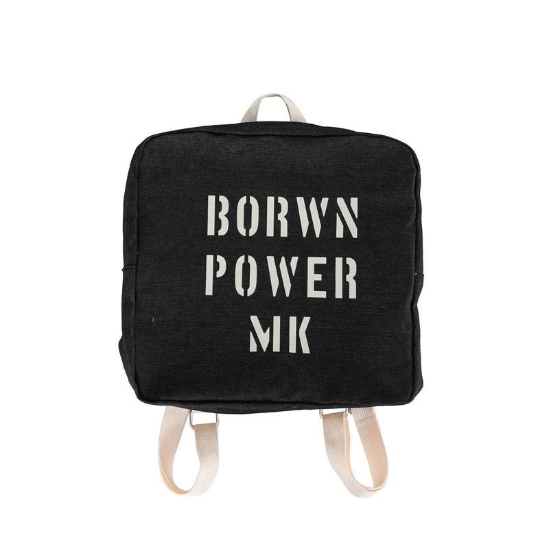 Стильный детский джинсовый рюкзак для мальчиков и девочек с модным принтом из букв чёрный