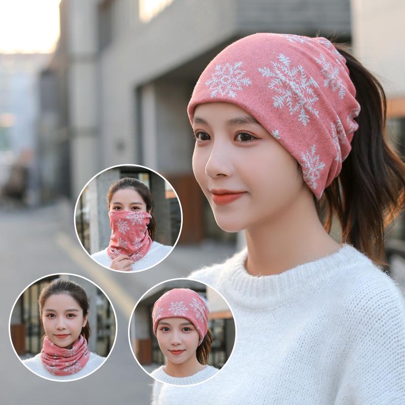 Women's Multifunctional Neck and Hat Scarf: Warm Twist Cap & Mask for Autumn/Winter