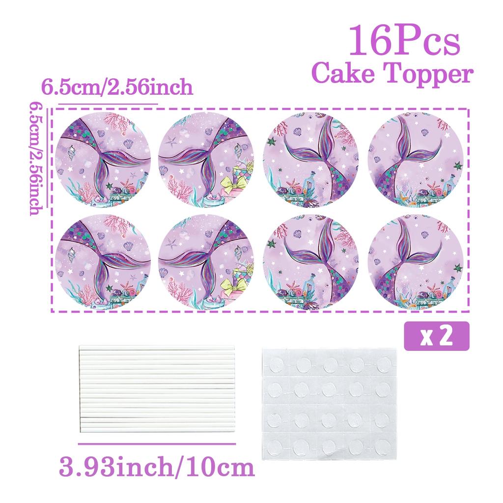 Zestaw naczyń jednorazowych Syrenka Talerze papierowe Kubki Mała Syrenka Dekoracje na przyjęcie urodzinowe Dziewczęce Baby Shower Artykuły imprezowe