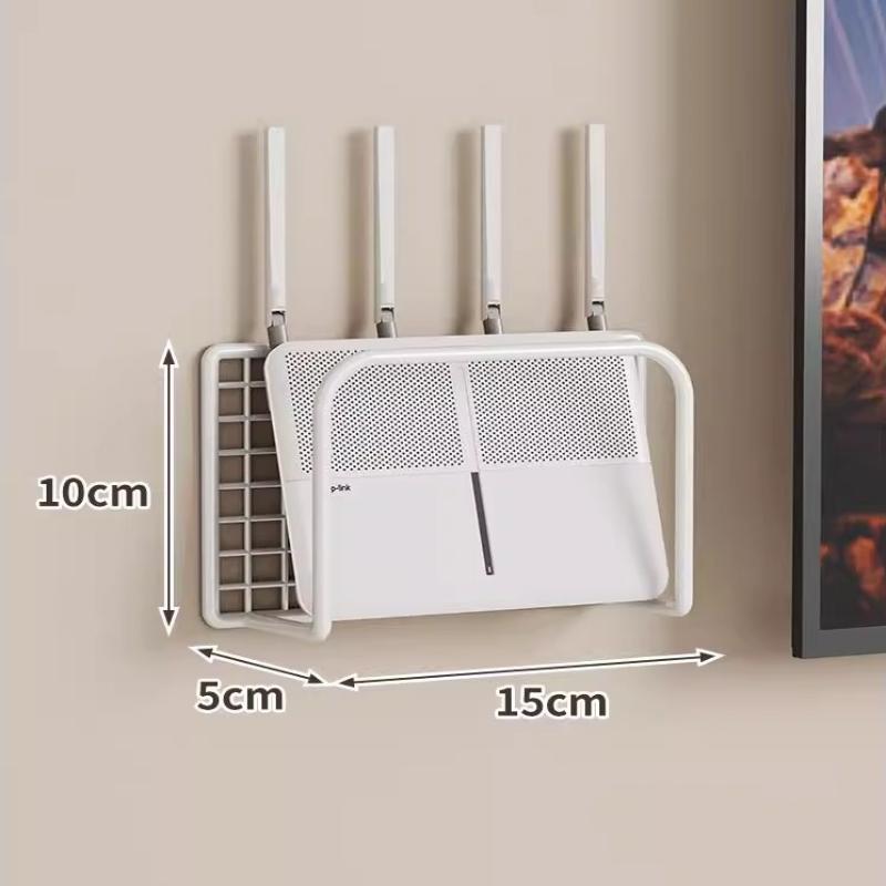 Wall Mount Router Stand Rack With Cable Management Design For Storage Box Bracket And Top Box, No Drilling Required, Wifi Rack
