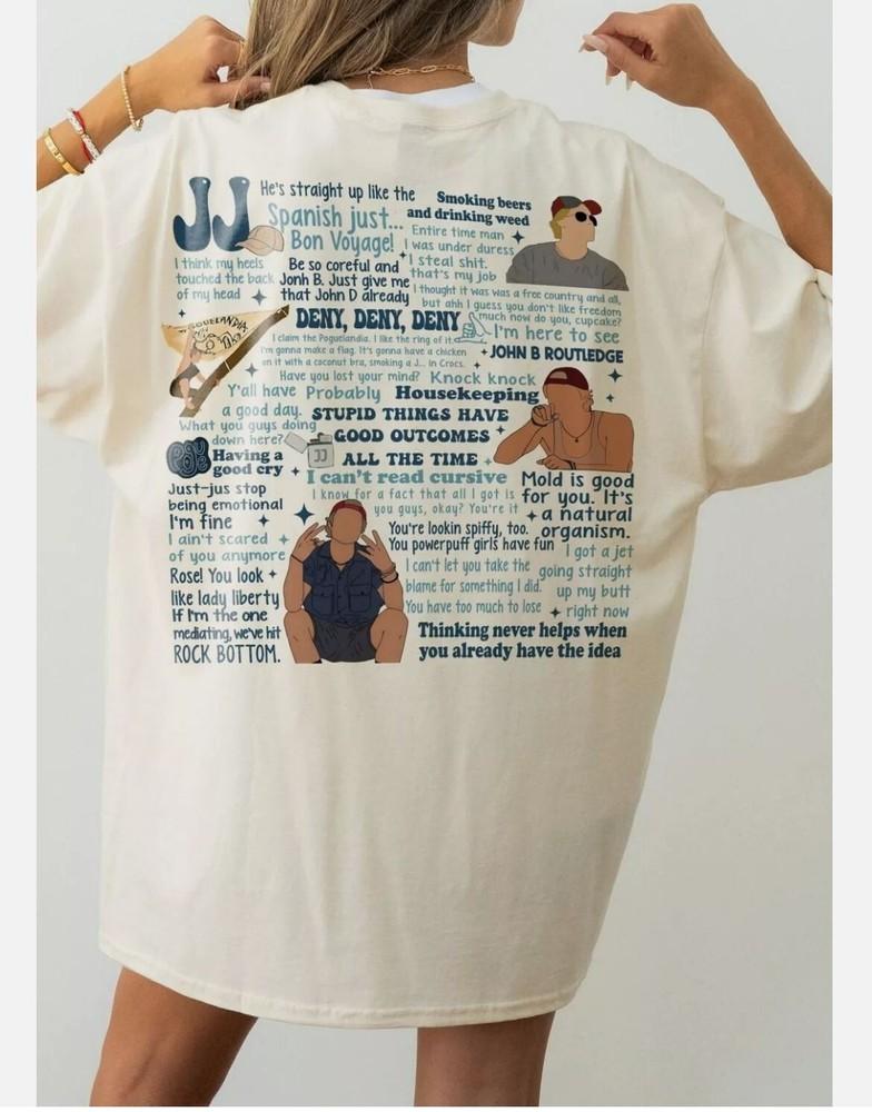 

Задняя сторона футболки унисекс JJ Maybank, Модная футболка Outer Banks Obx, S