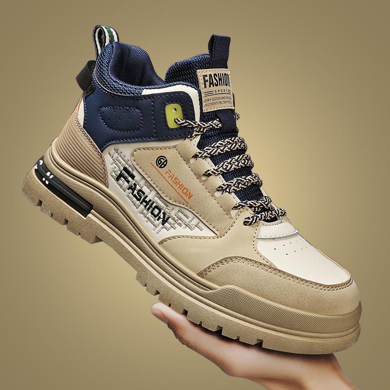 Autumn and winter men's shoes platform Martin boots fashion outdoor tooling shoes trend breathable high-top casual shoes