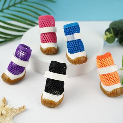 Haustier Sommer Ausgehöhlter Welpe Hund Teddy Schuhe Atmungsaktives Mesh vier