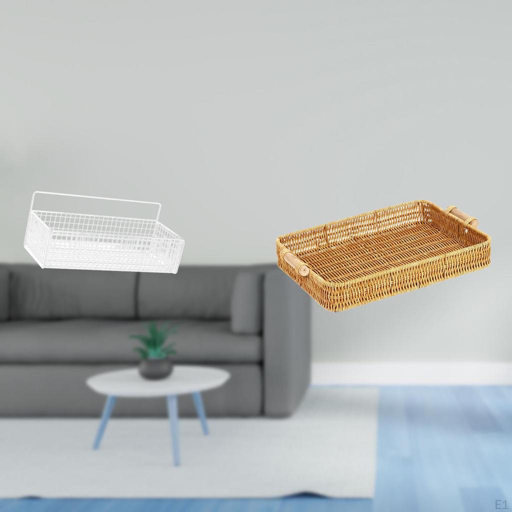 Woven Fruit Baskets And Snack Serving Bowl Basket Bread Plate for Desktop Combined Elegant