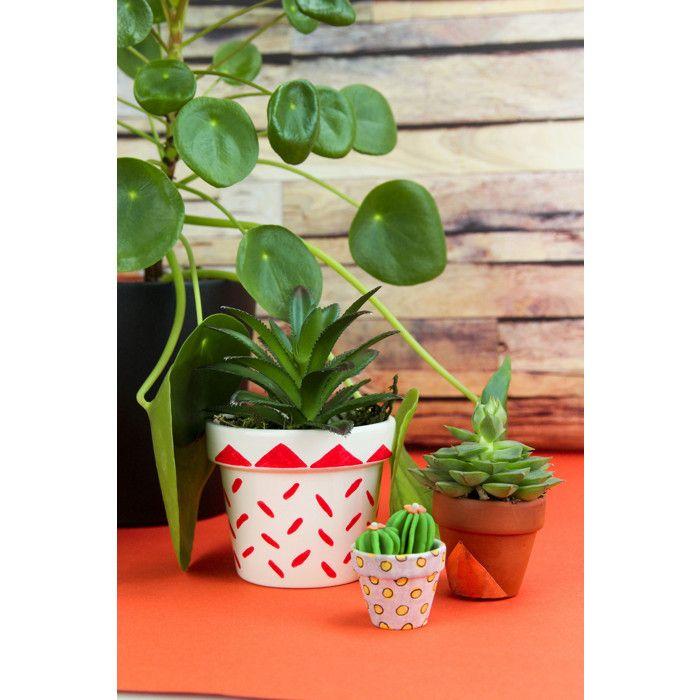 Petit pot de fleur en céramique Blanc écru 8 cm