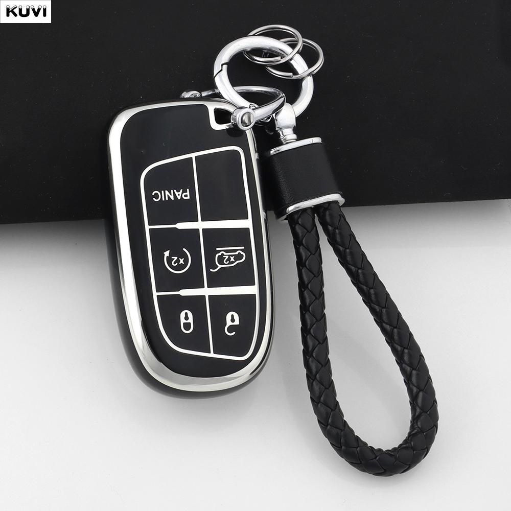Fashion Tpu Car Key Case Cover For Jeep Renegade Frand Cherokee Dodge Journey Charger Chrysler 200 300 300 5 Buttons Protector
