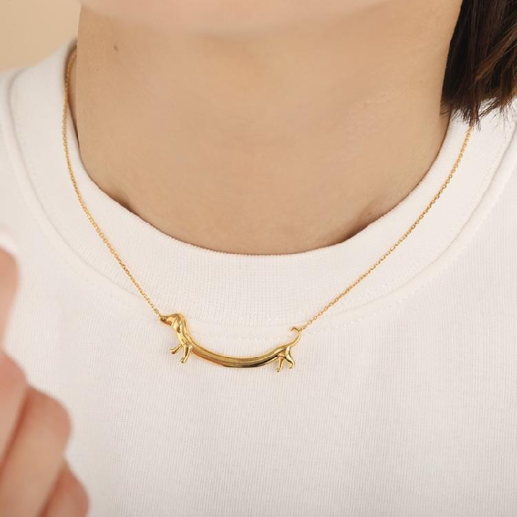 Adjustable Length Dachshund Necklace Adjustable Clavicle Chain Adornment Jewelry