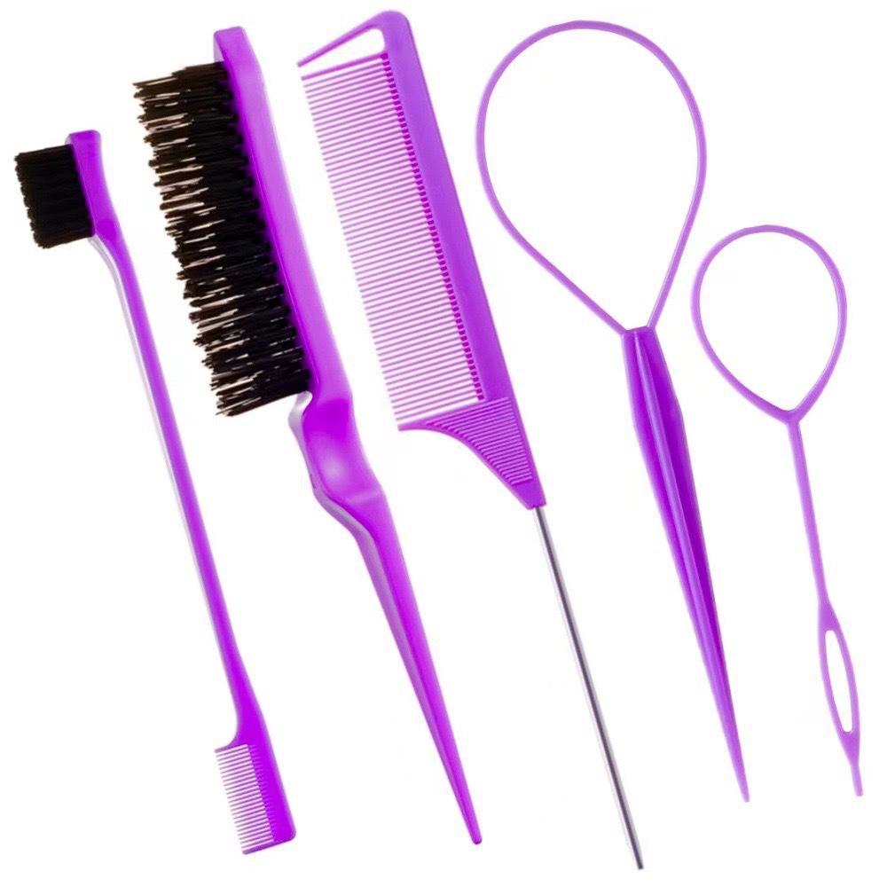 

Dual-End Styling Tool Set – Eyebrow Spoolie & Highlighting Needle Tail Comb for Sectioning, Teasing & Updos