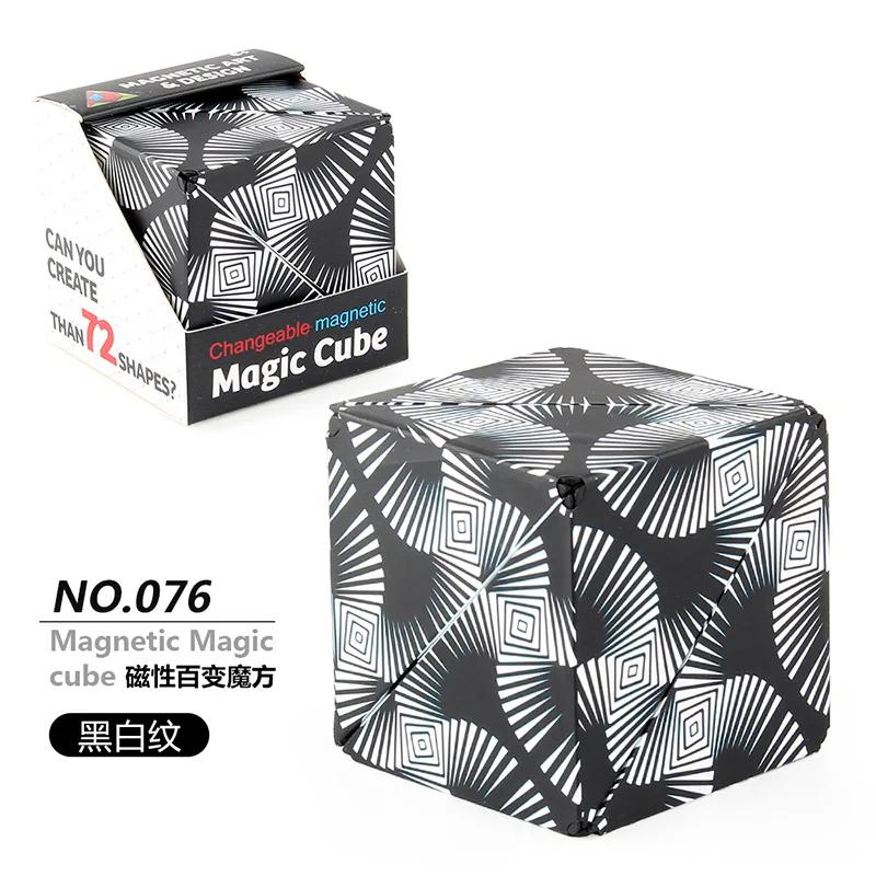 Variety Geometric Changeable Magnetic Magic Cube Counter Stress 3D Hand Flip Game Cube Kids Stress  Fidgeting Plaything