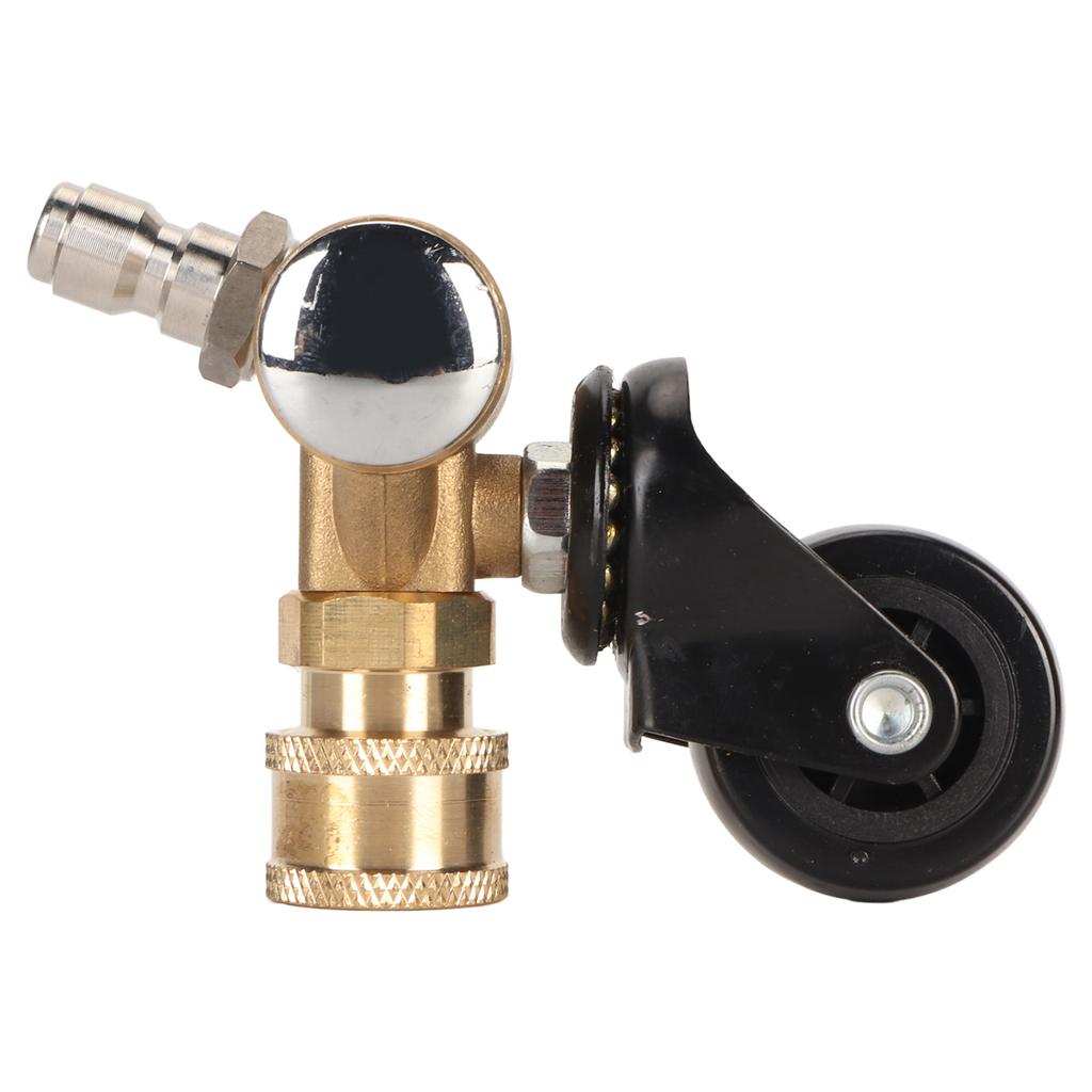 Car Wash   Wheel Adapter, Pressure Washer Joint Wheel, 1Celsius4\  Quick Connector, Unique Design for Car Bottom Cleaning, Brass,