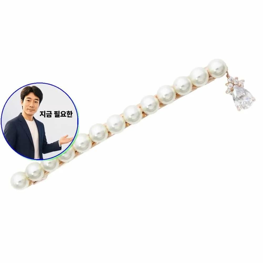 Hair clip, automatic pin, large pin, straight pearl, bobby pin, large pin, Leconia