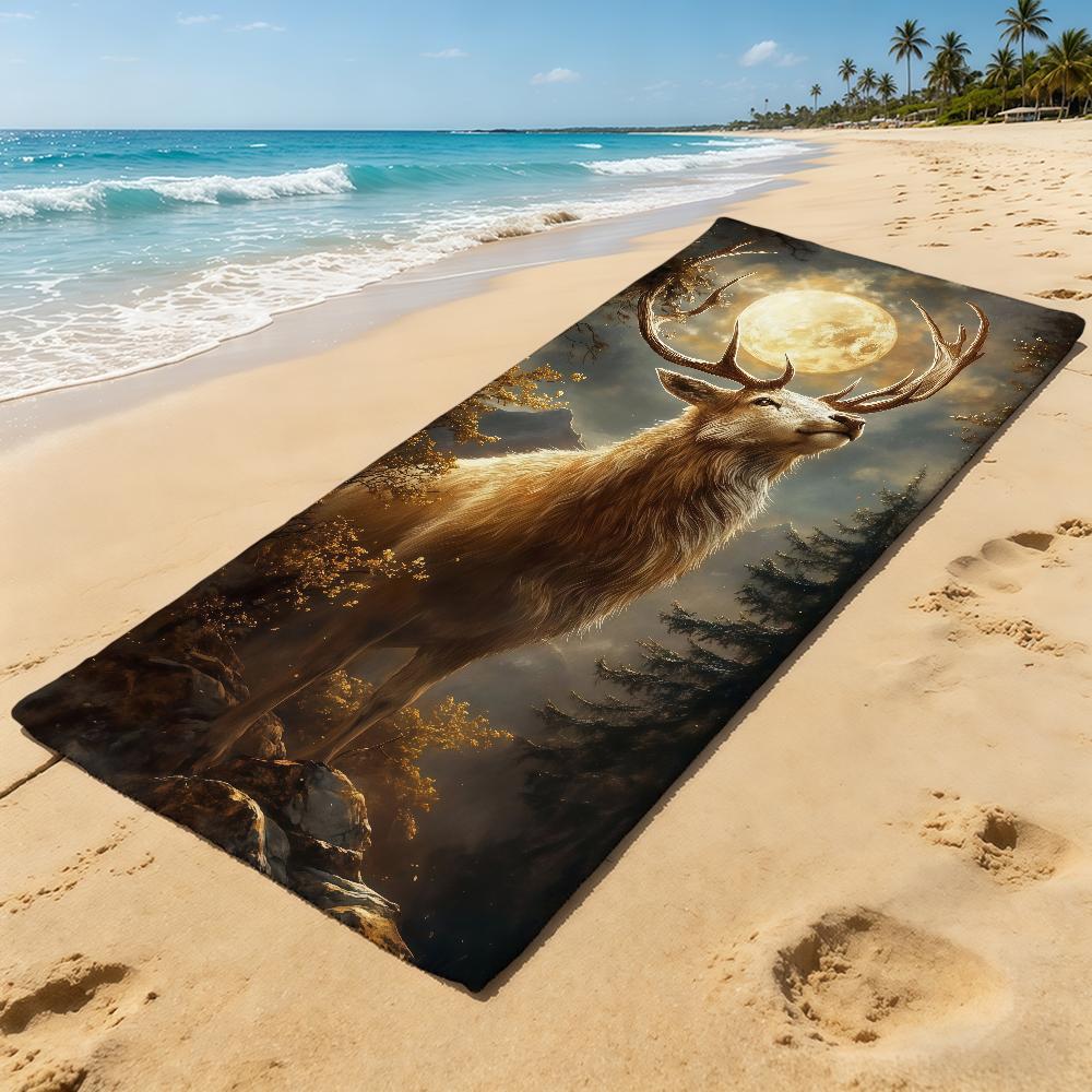 Waldhirsch Kunsthandwerk Handtuch Für Outdoor Camping Strandhandtuch Super Saugfähig Schnelltrocknend Sommerhandtuch