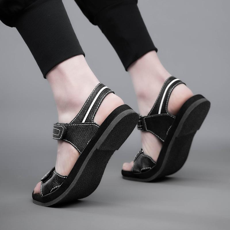 Large Size Handmade Genuine Leather Men Sandals Summer Men Beach Sandals