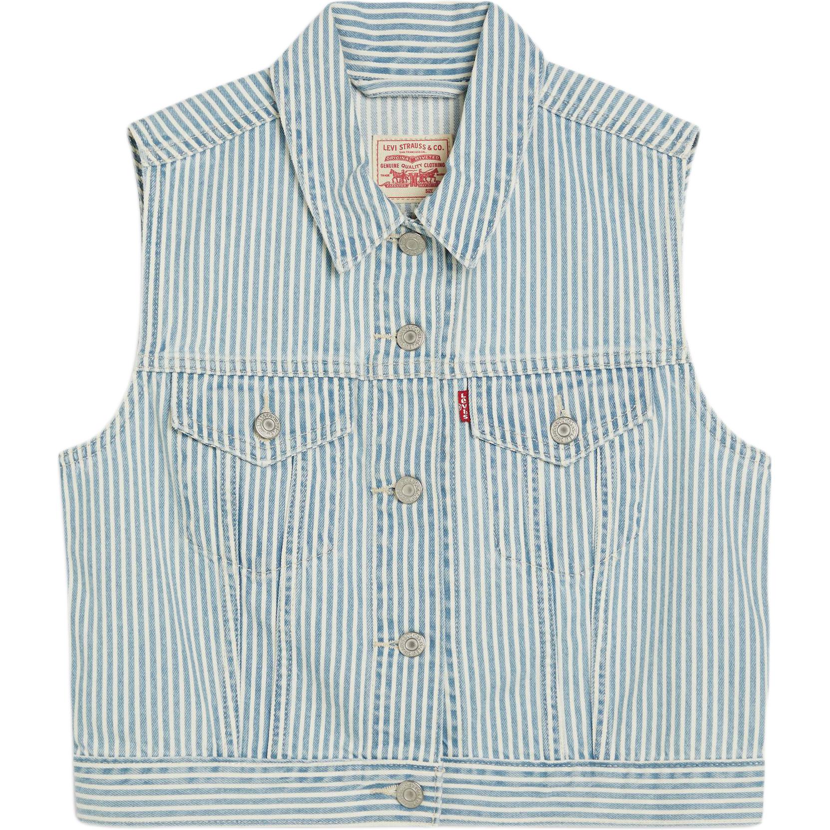 

Levis Простой Удобный Универсальный Повседневный Хлопковый Жилет Женский жилет Светло-голубой A7437-0007 XS