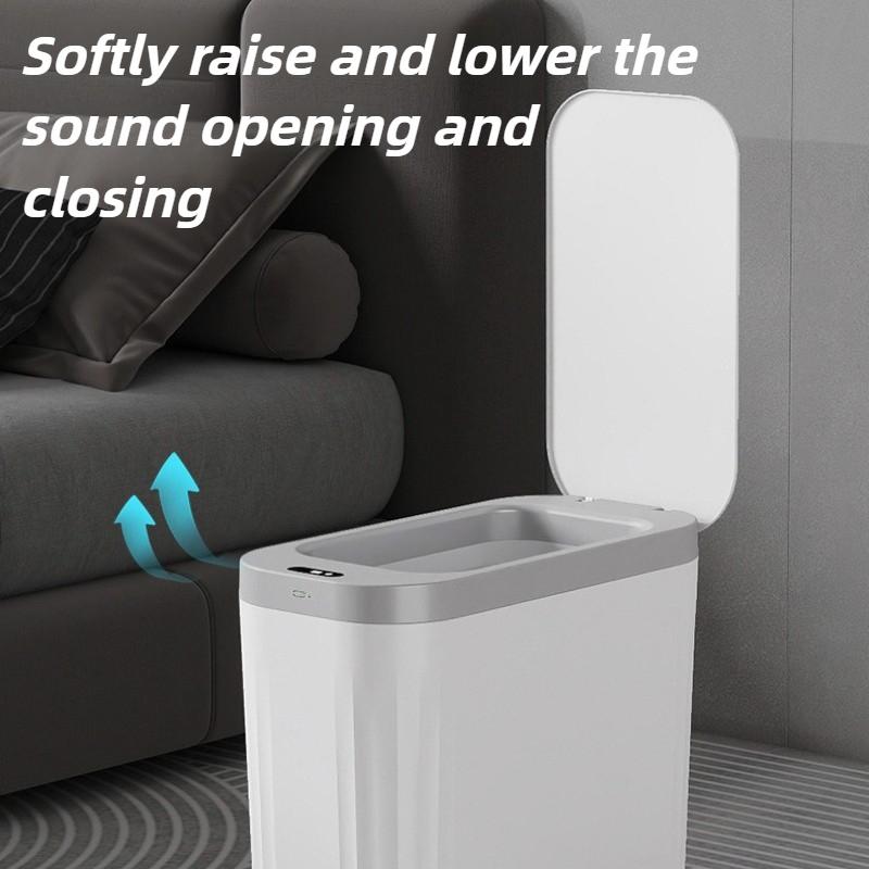 Smart Trash Can Kitchen Automatic Induction Waste Bins Modern Living Room Garbage Can Simple Bathroom Paper Basket with Lid
