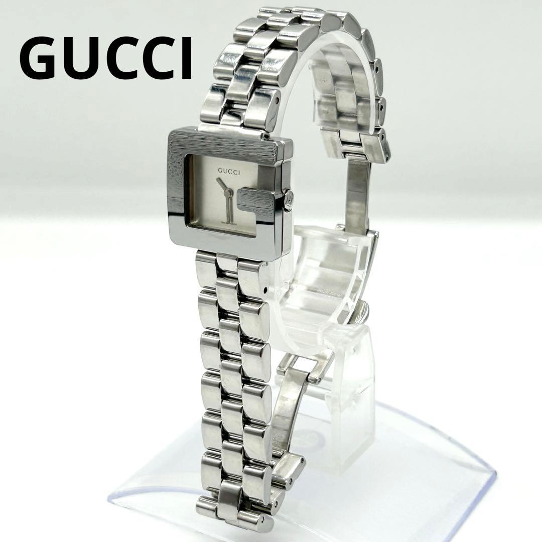 Used GUCCI 3600L G Timeless Silver White New Battery Replaced Watch