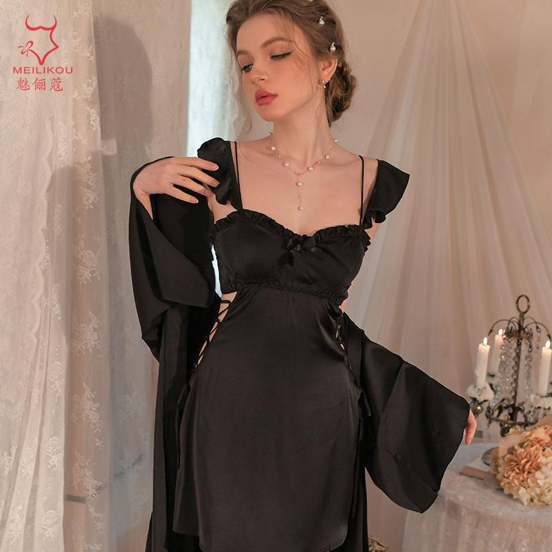 

New French suspender home nightdress women s lace smooth backless high-end suspender set in summer one size fits all