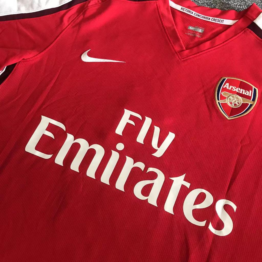 Nike Arsenal Color Block Printed V-Neck Football Jersey 08/10 Season Men Jerseys Red 287535-614