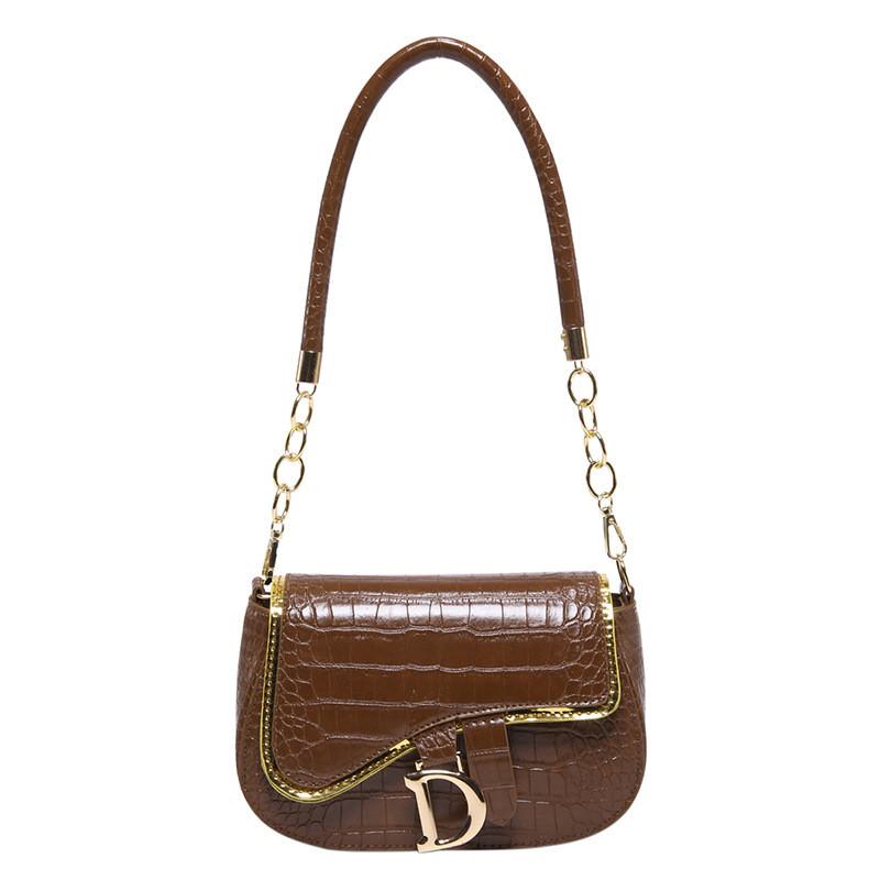 Elegant Shoulder Designer Bag For Women Modern Chain Detail Versatile Handbag Small