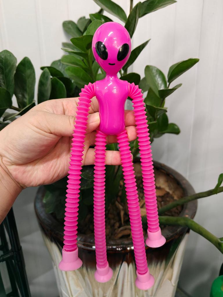 Suction Cup Telescopic Tube Alien Toys Variable Decompression Kids Early Education Puzzle Toys Fun DIY Interactive Game Props