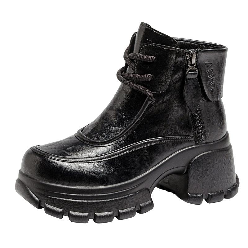 Bottom sponge cake short boots for women autumn and winter 2026 new casual slim short boots