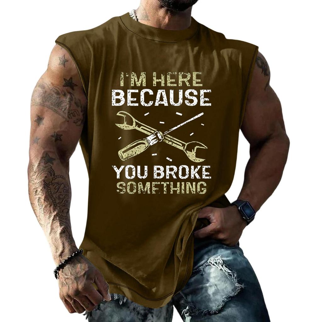 Canotta Casual da Uomo Senza Maniche Vestibilità Larga Maglietta da Palestra Grafica Stampata Allenamento Palestra Leggera Comoda Abbigliamento Estivo