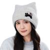 Lovely Cats Ears Hat Women Soft Plush Knitted Hat Trendy Winter Warm Hat for Fall and Winter
