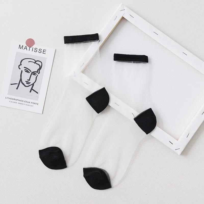 

Summer Lace Mesh Transparent Women Socks Ultra-Thin Breathable Women Girls Short Socks Harajuku Vintage Streetwear Crew Socks EUR 34-39