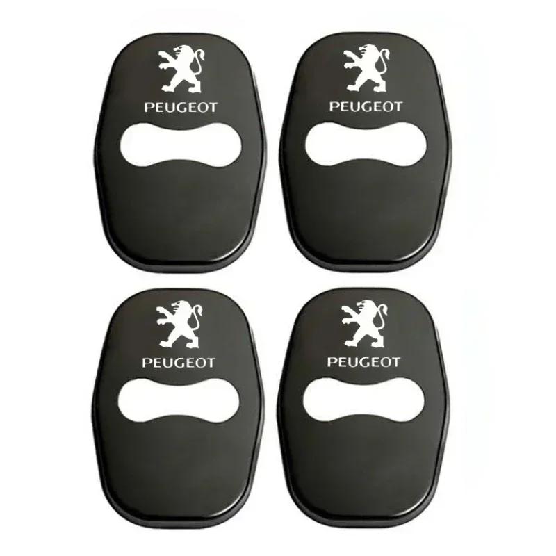 4pcs Car Door Lock Cover Protection Stickers Styling for Peugeot b 301 308 308S 408 508 508L 2008 3008 4008 5008 207CC 308CC
