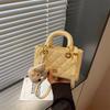 2026 New Ladies Handbag Embroidered Diamond Pattern Small Square Single Shoulder Bag Candy Color Crossbody Women's Bag